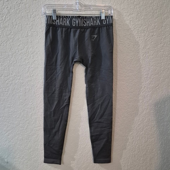Gymshark Pants - Gymshark Flex Seamless High Waisted Leggings M Charcoal Gray Logo Activewear